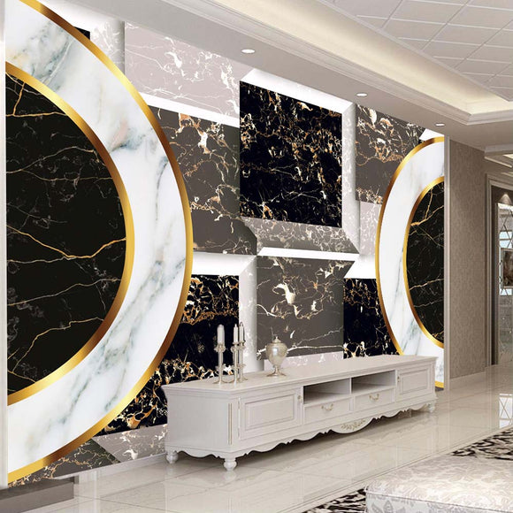 Luxury Circle Marble Black