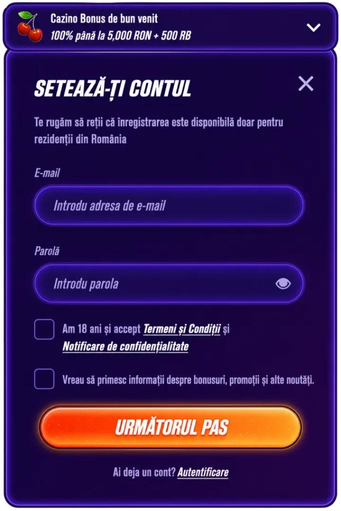 Zinx - înregistrarea unui cont